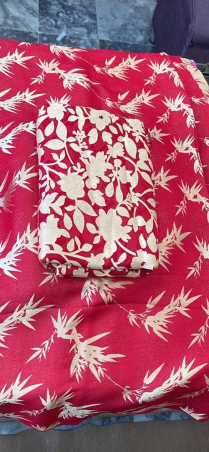 Pure Chanapati 2-Piece Suit – 2.5 Gaz Chanapati Shirt & 2.5 Gaz Broshia Dupatta (Dyeable)