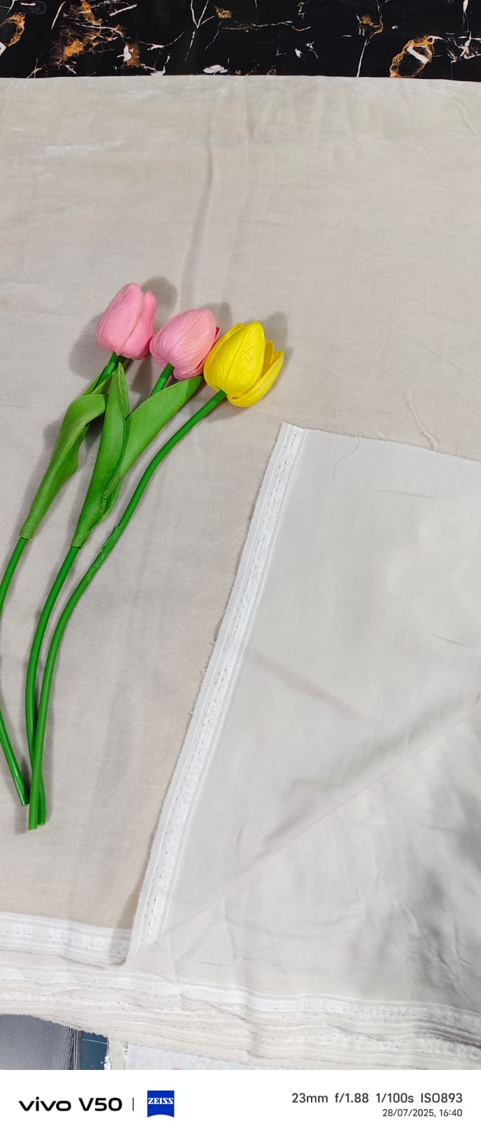 Premium White Micro Velvet Fabric – Unstitched (2.5 Yards)