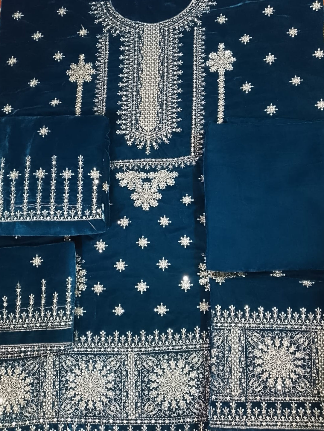 Luxury Velvet 9000 Microfilcon 3PC Embroidered Suit – Premium Winter Collection
