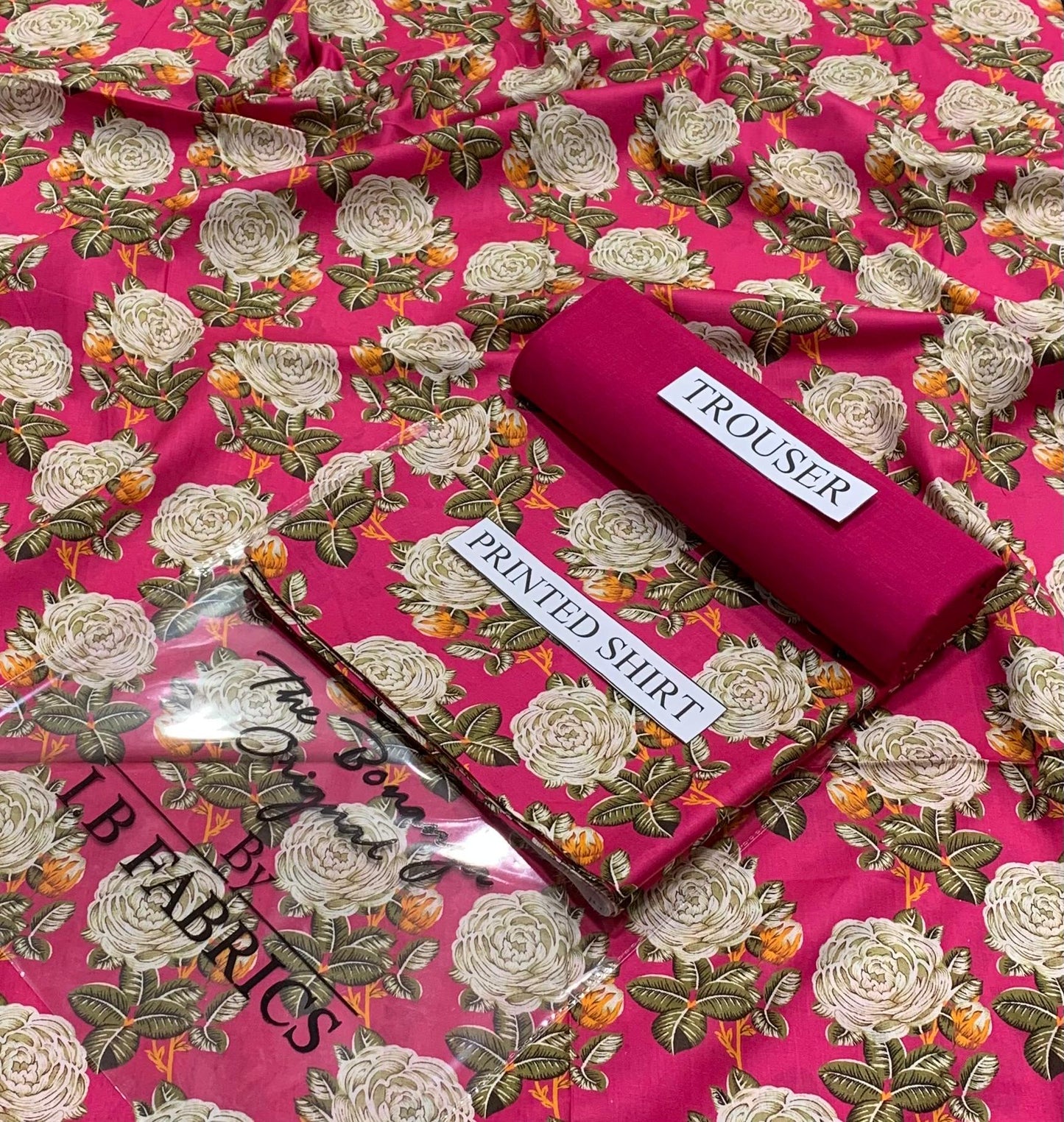 "Butterfly Whisper Printed Lawn Suit – Soft Beige & Black"