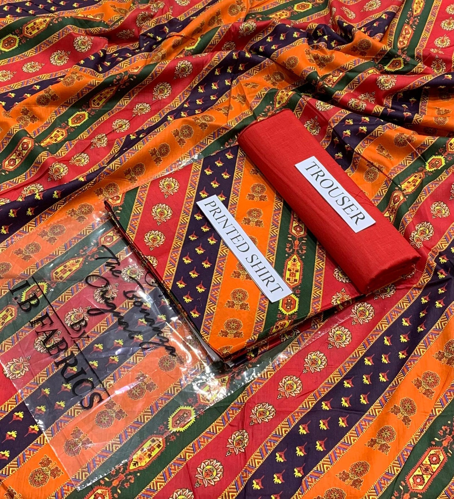 "Butterfly Whisper Printed Lawn Suit – Soft Beige & Black"