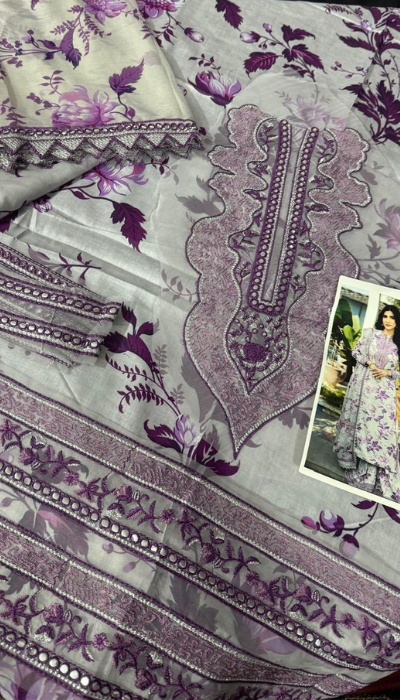 Lavender Luxe - Embroidered Lawn 3-Piece Suit