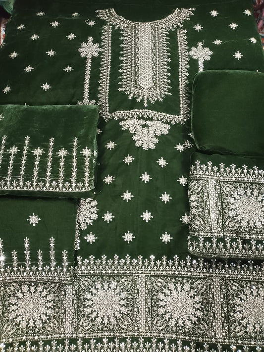Luxury Velvet 9000 Microfilcon 3PC Embroidered Suit – Premium Winter Collection